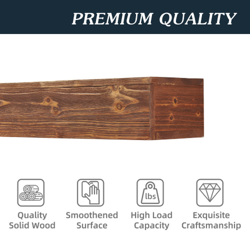 Country Wood Mantelpiece, Wall-Mounted Floating Rack for Home Decor