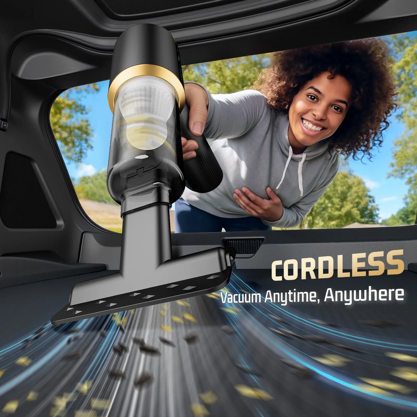 Cordless Handheld Vacuum Cleaner, Small Portable Car Vacuum Cleaner, 16000Pa High Power Air Duster with 6000Mah Battery & LED Display 3 in 1 Mini Blower Vacuum Cleaner for Home Car Office