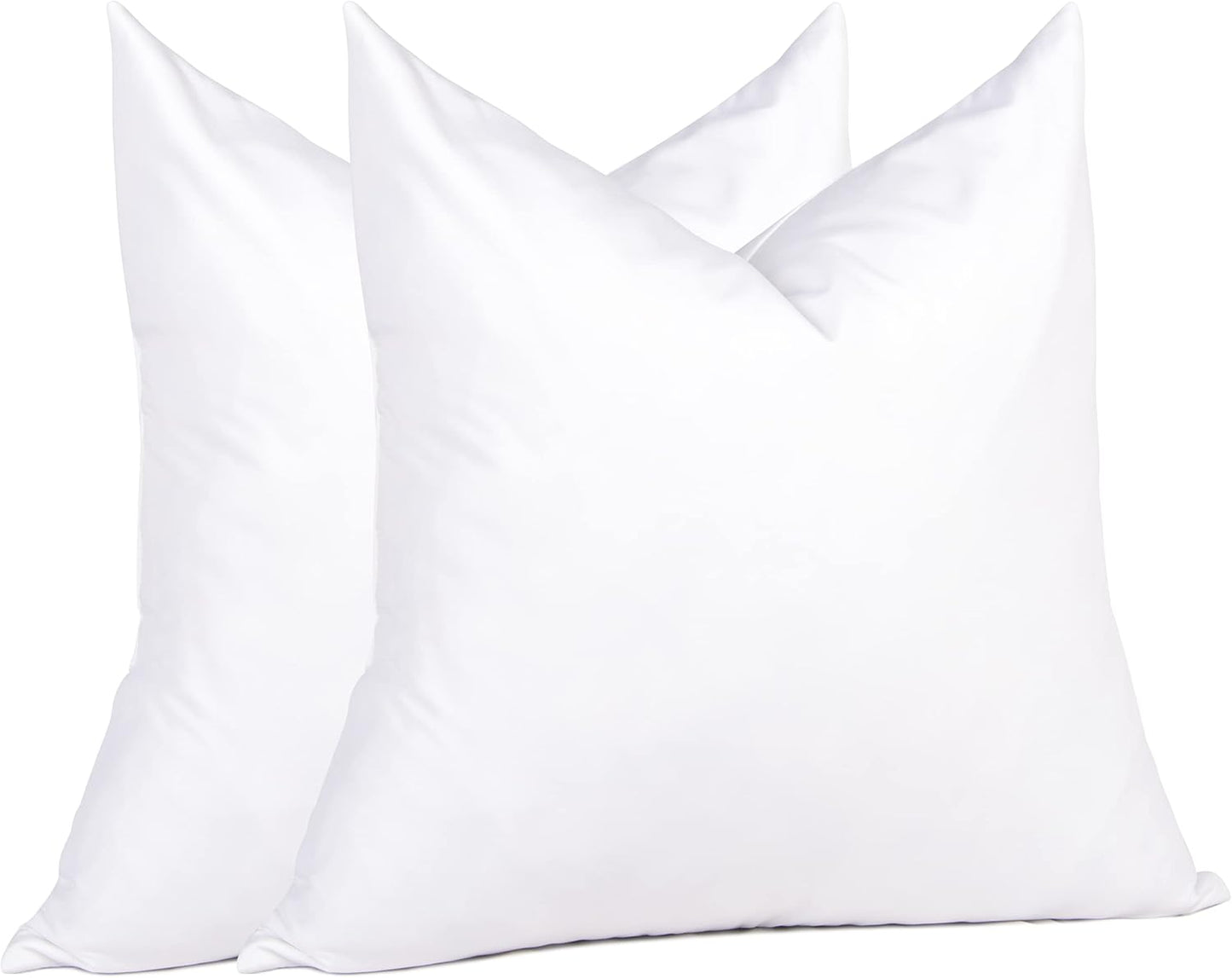 ® 18 X 18 Decorative Feather down Throw Pillow Inserts (Set of 2, White) for Sofa, Couch, Bed, Machine Washable