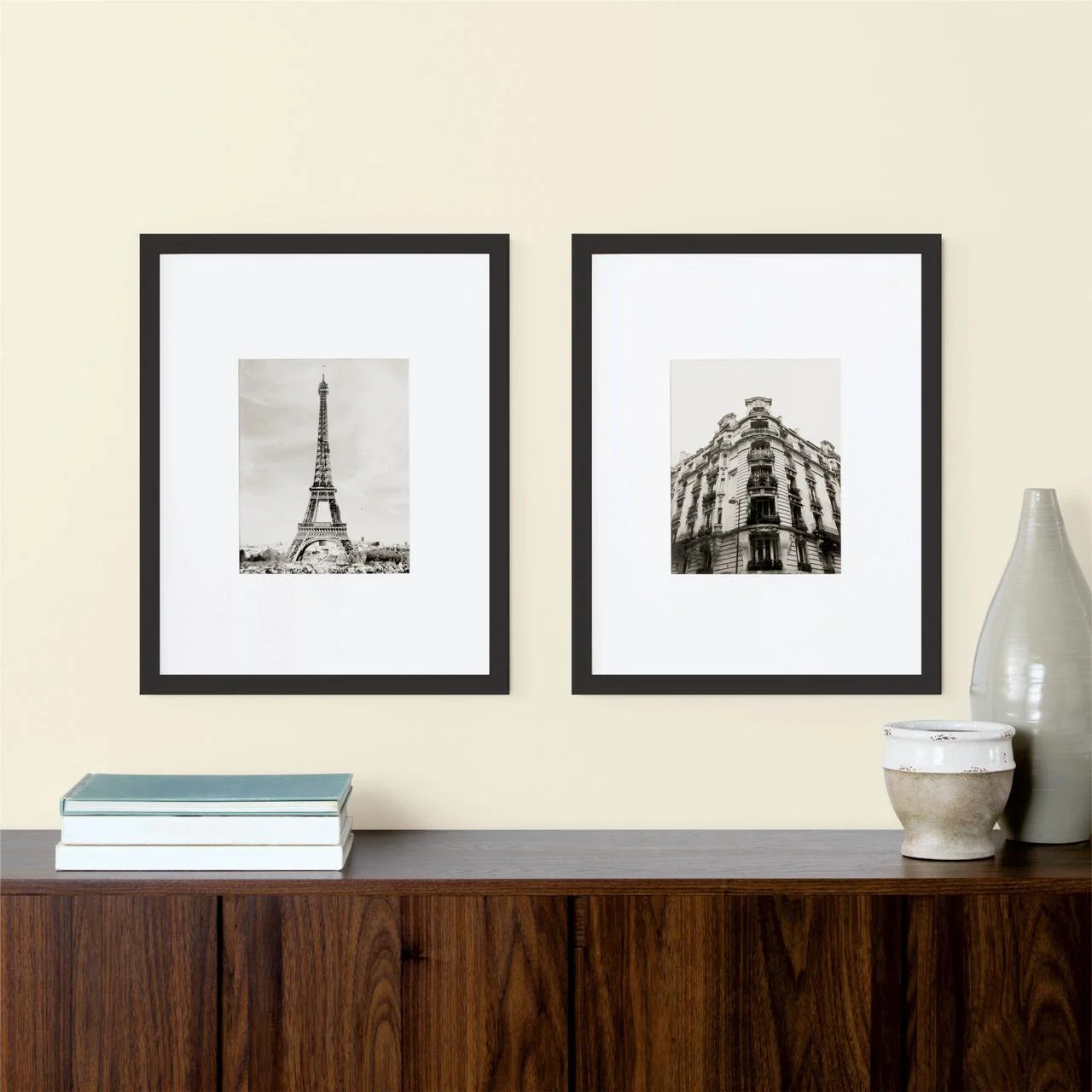 (2 Pack) 16"X20" Black 2 PC Frame Set, Matted for 8"X10" Pictures