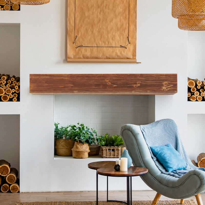 Country Wood Mantelpiece, Wall-Mounted Floating Rack for Home Decor