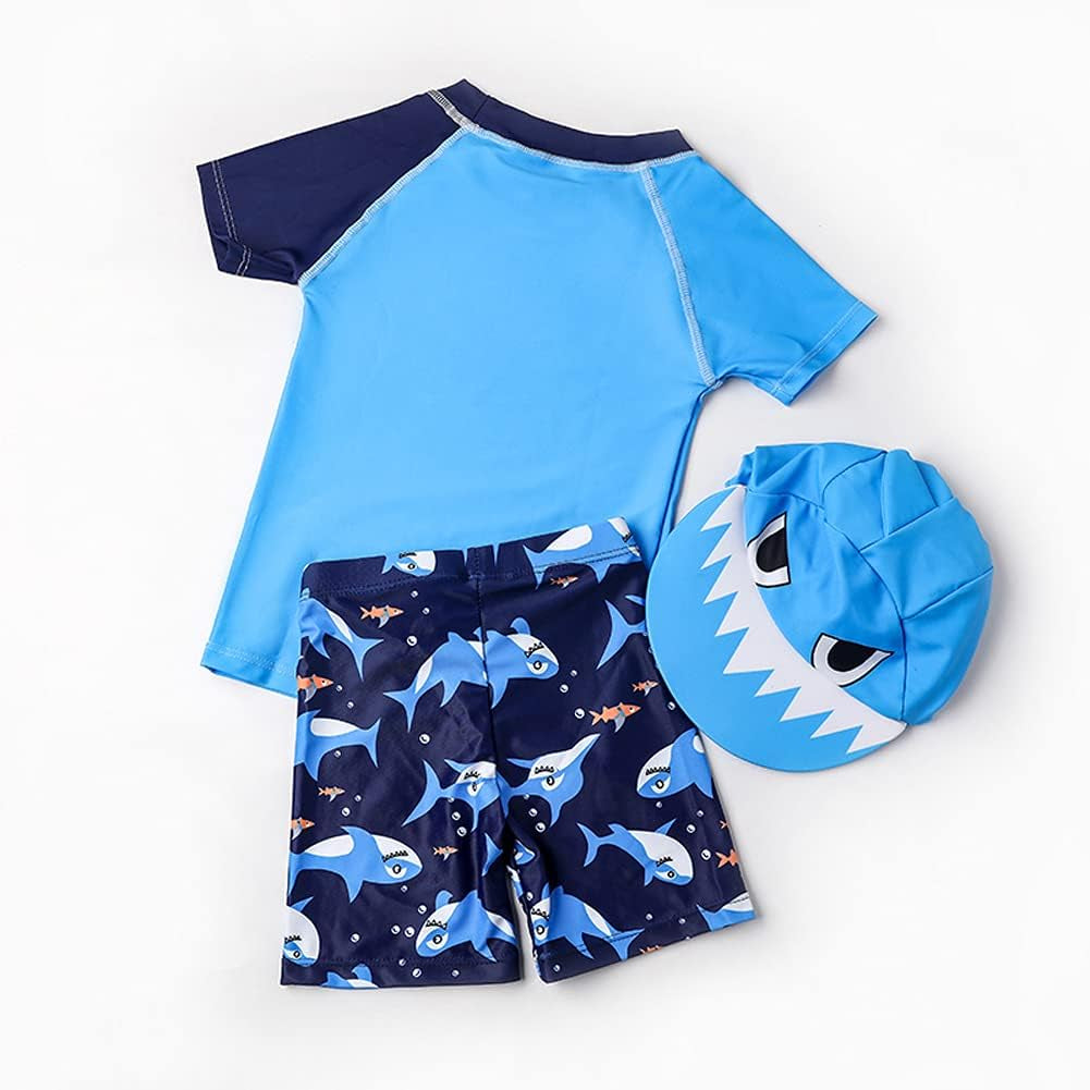 Baby and Toddler Boys' 3-Piece Swimsuit Set Bathing Suit with Hat