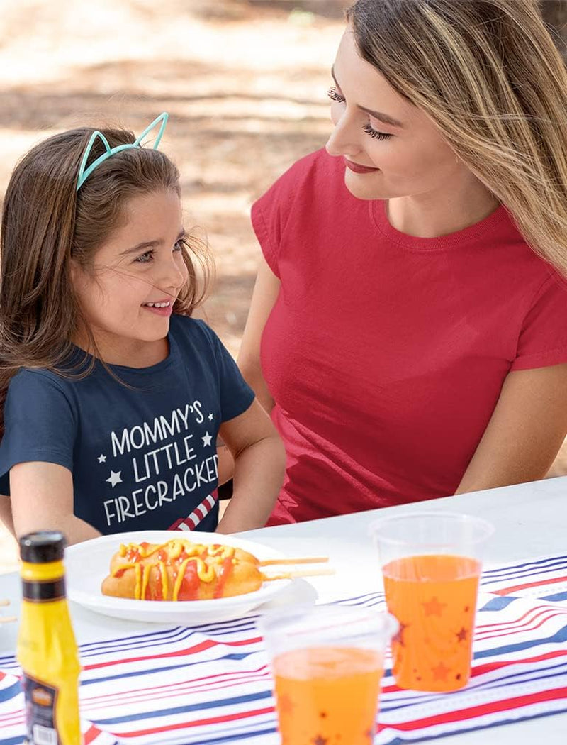 Mommy'S Little Firecracker 4Th of July Shirt for Kids - Toddler Girls & Boys Patriotic American Flag T-Shirt