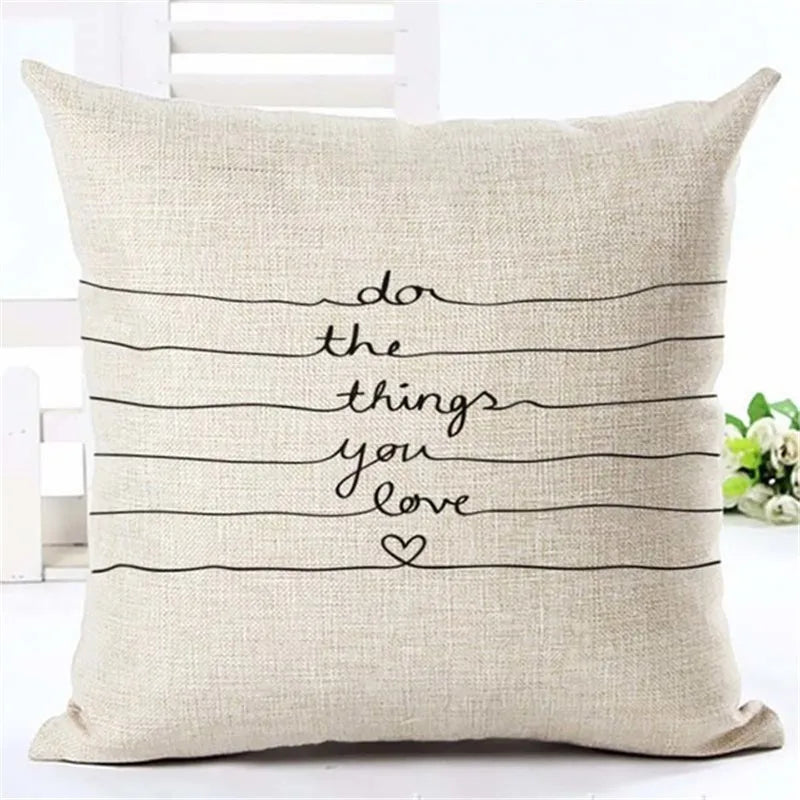 Throw Pillows Cover Case Letter Motto Home Love Cushion Cover Throw Pillows for Couch Cojines Decorativos Para Sofa Home Decor