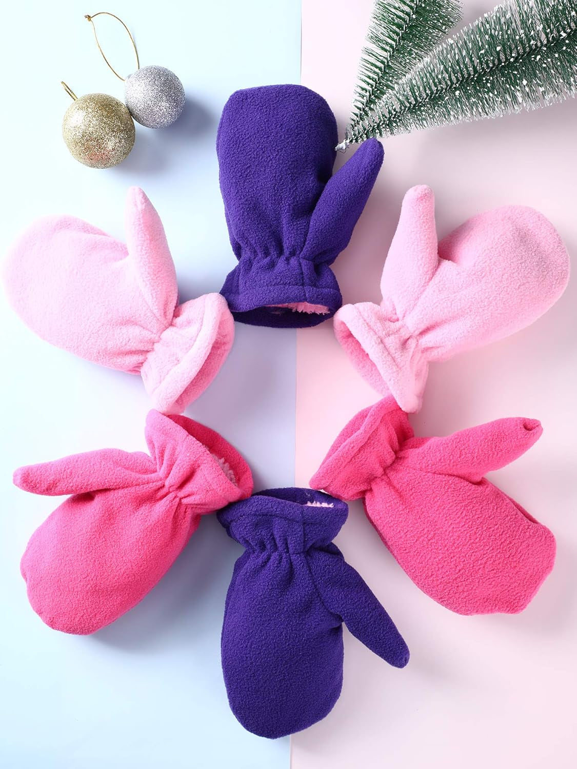 3 Pairs Baby and Toddler Fleece Mittens Kids Winter Warm Mittens for Boy Girl