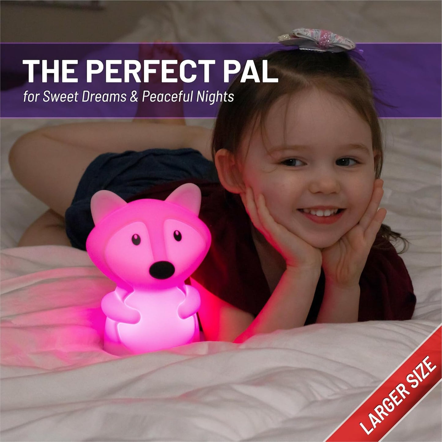 Remote Control Silicone Night Light for Kids - Fox Design with 9 Soft Colors & Sleep Timer - Rechargeable, Battery-Operated Lamp for Bedroom | Baby Nursery, Toddler, Girls, Boys