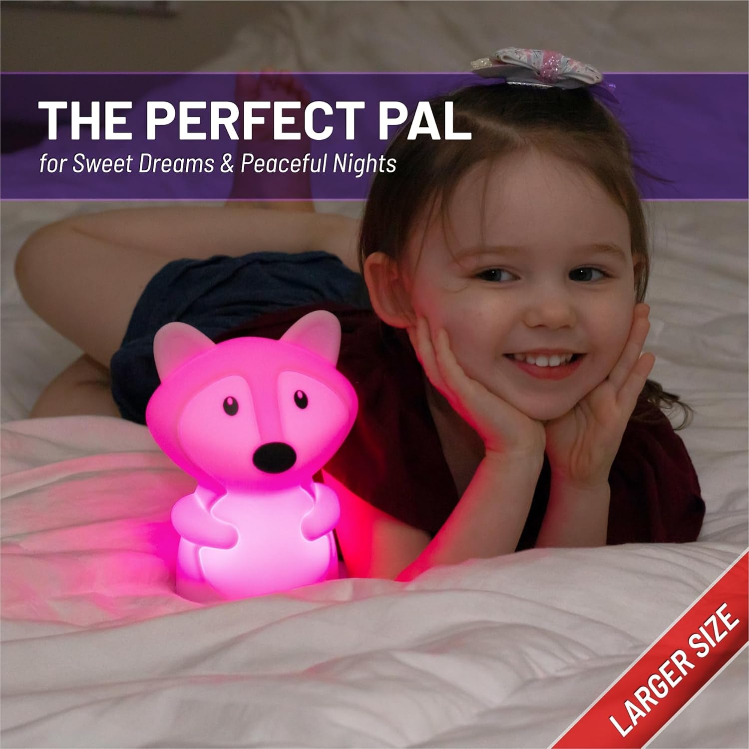 Remote Control Silicone Night Light for Kids - Fox Design with 9 Soft Colors & Sleep Timer - Rechargeable, Battery-Operated Lamp for Bedroom | Baby Nursery, Toddler, Girls, Boys