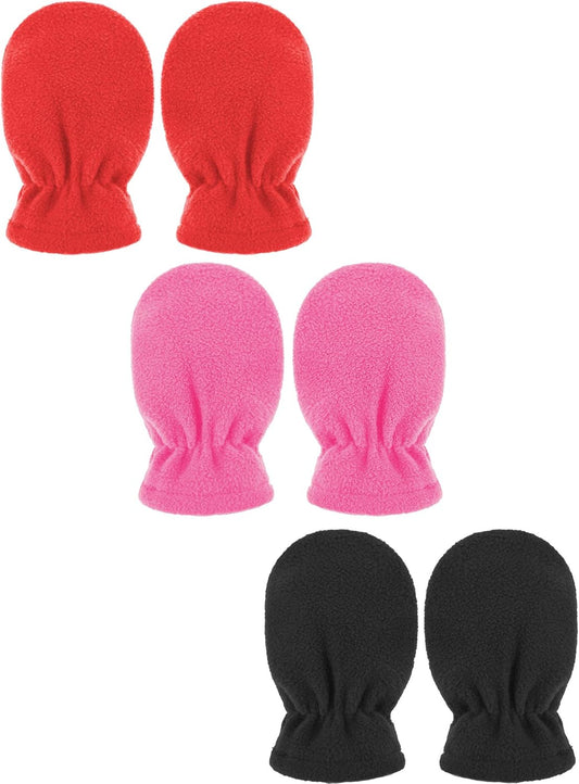 3 Pairs Baby and Toddler Winter Mittens Kids Fleece Warm Mittens for Baby Boy Girl