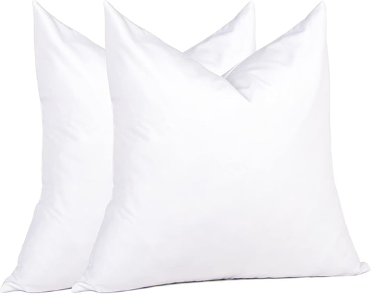 ® 18 X 18 Decorative Feather down Throw Pillow Inserts (Set of 2, White) for Sofa, Couch, Bed, Machine Washable