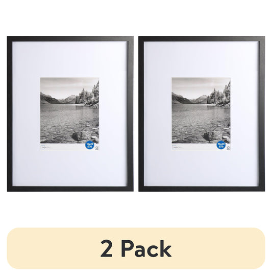 (2 Pack)  16"X20" Black 2 PC Frame Set, Matted for 8"X10" Pictures