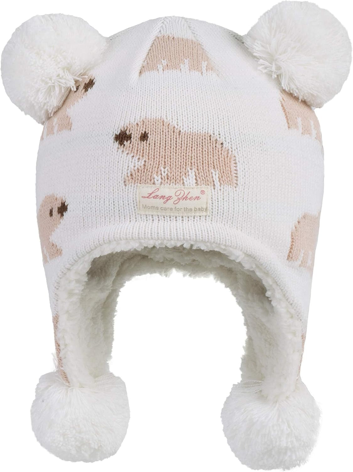 Toddler Kids Infant Winter Hat,Earflap Knit Warm Cap Fleece Lined Beanie for Baby Boys Girls