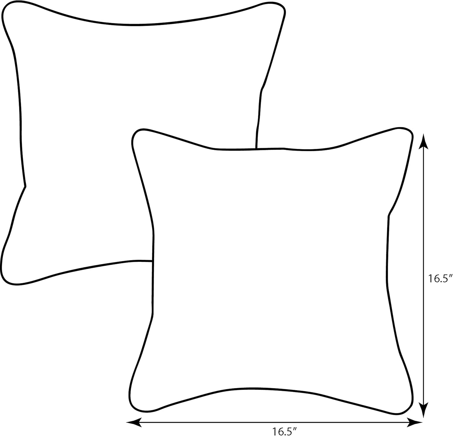 Americana Indoor/Outdoor Throw Pillow Plush Fill, Weather, and Fade Resistant, Accent - 16.5" X 16.5", Blue/White Macey 2 Count