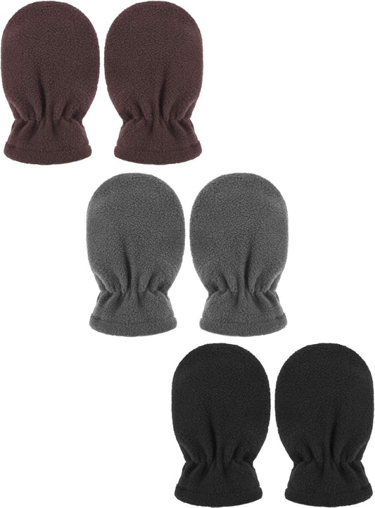 3 Pairs Baby and Toddler Winter Mittens Kids Fleece Warm Mittens for Baby Boy Girl