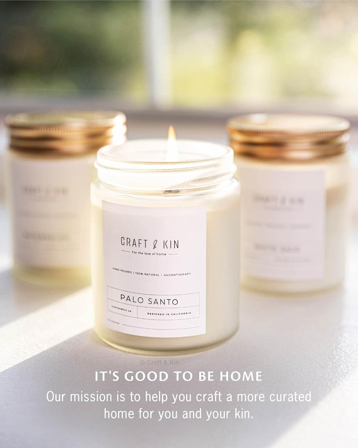 Palo Santo Scented Candle | 8 Oz 45 Hour Long Lasting | Classic Soy Spring Scented Candles Wood Wick | Made with Natural Soy | Gifts for Men and Women