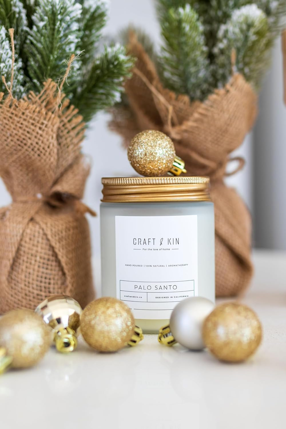 Palo Santo Scented Candle | 8 Oz 45 Hour Long Lasting | Classic Soy Spring Scented Candles Wood Wick | Made with Natural Soy | Gifts for Men and Women