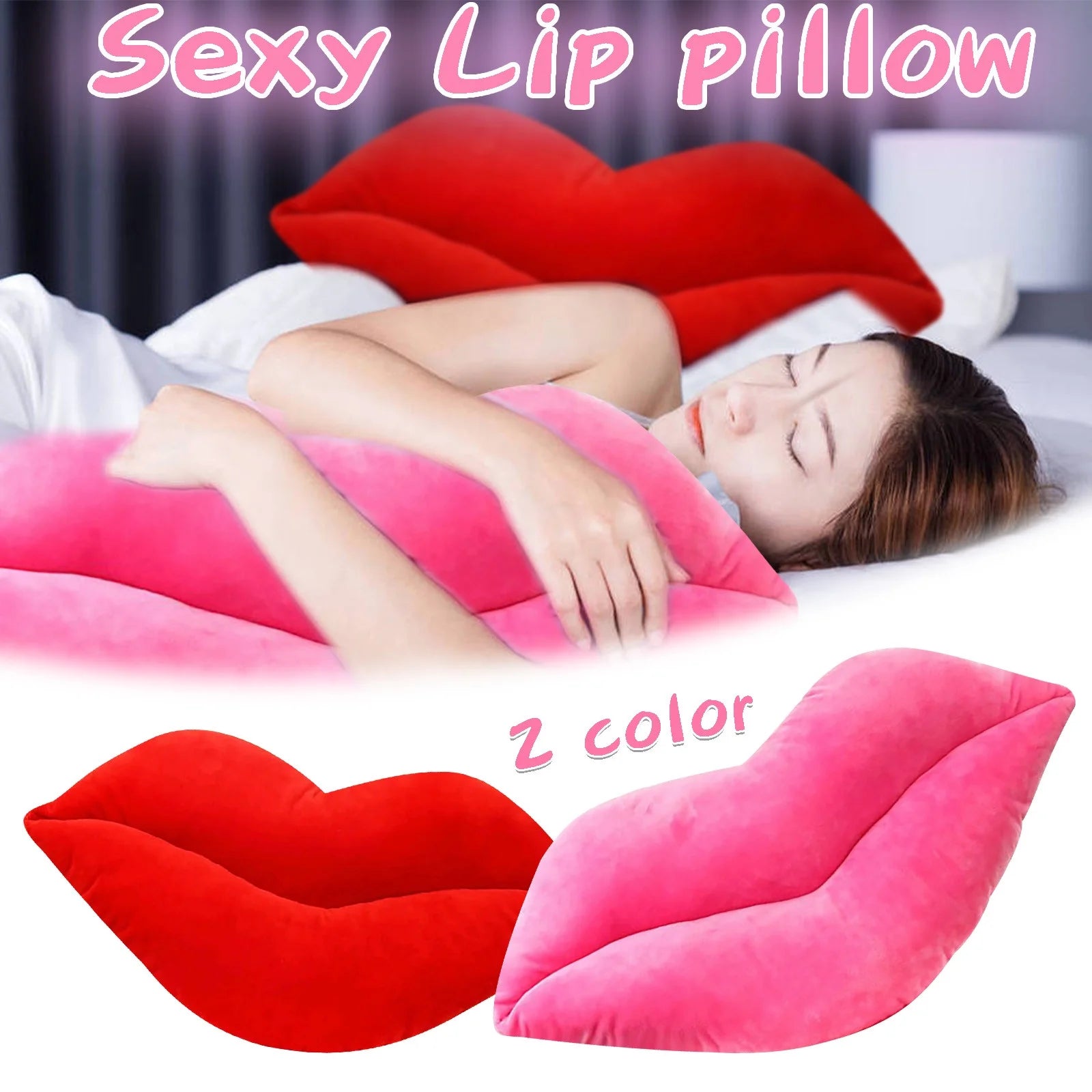 Pillows on Sale, Lip Shape Soft Valentine'S Day Decor,Pink Lip Shape Throw Pillows Girls Toy Valentine'S Day Gift Soft Decorative Reversible Pillow Cushi