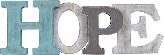 Rustic Wooden Word Sign, Decorative Letters Block, Hanging Wooden Sign, Wall Decor, Hope, 15.75'' X 5.2'' X 1.2''