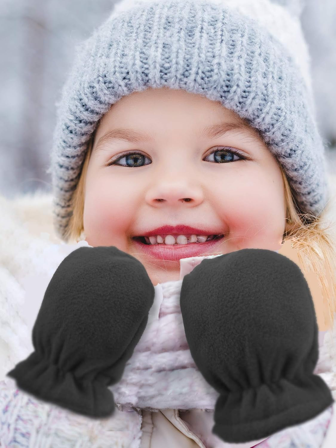 3 Pairs Baby and Toddler Winter Mittens Kids Fleece Warm Mittens for Baby Boy Girl