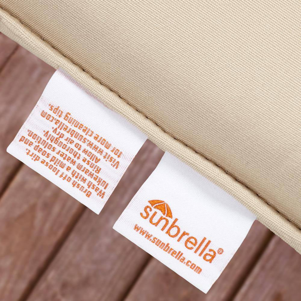 Sunbrella Canvas Granite Outdoor Corded Throw Pillows