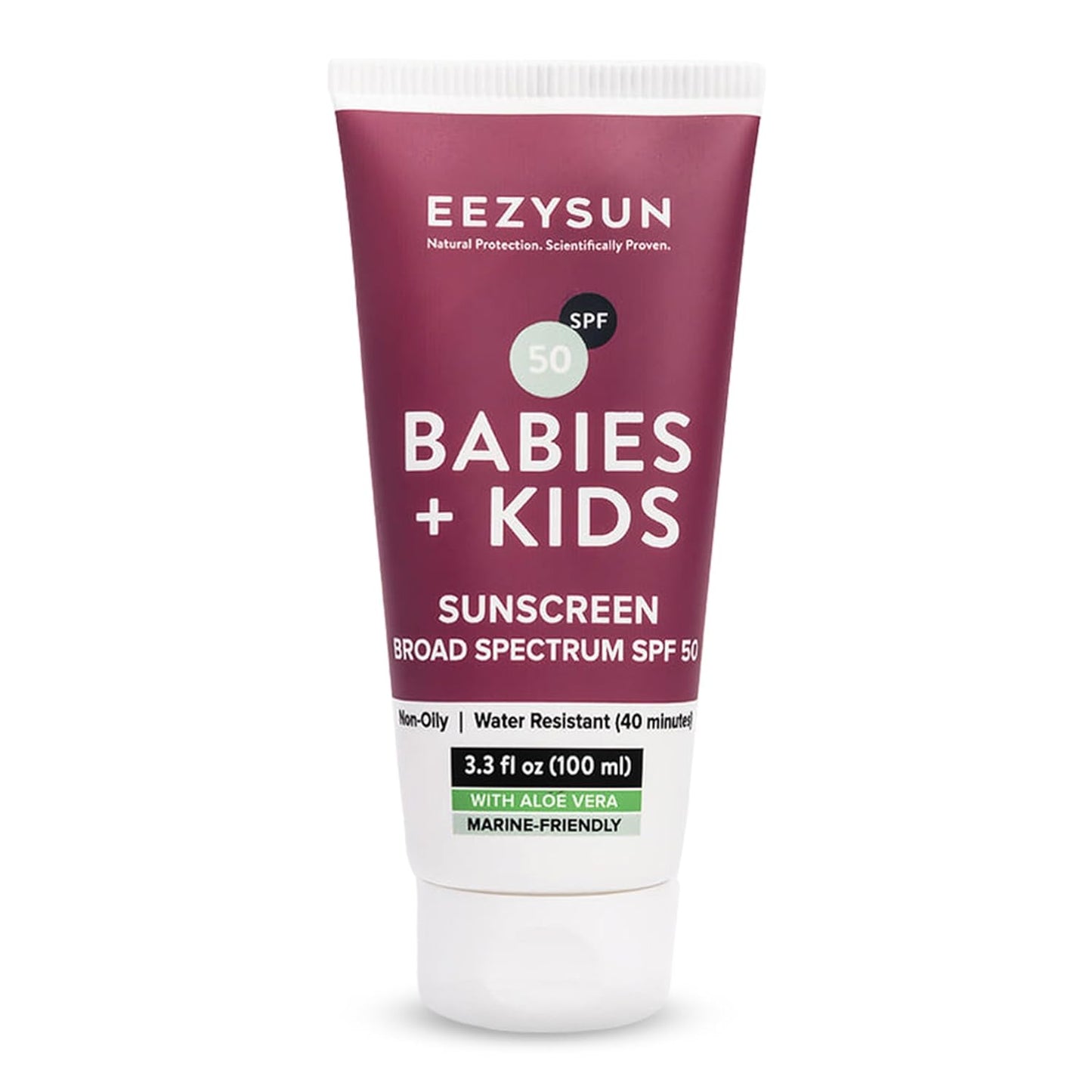 Babies & Kids SPF 50 Mineral Sunscreen | Dermatologically Tested for Sensitive Skin | Contains Aloe Vera | Sweat/Water Resistant | Cruelty-Free | Reef-Safe | Travel Size - 3.3 FL OZ