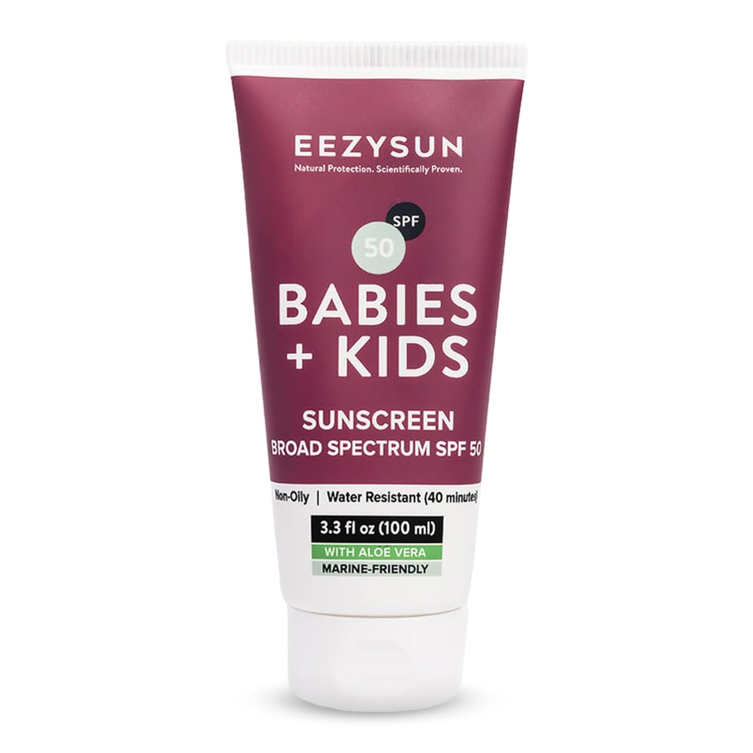 Babies & Kids SPF 50 Mineral Sunscreen | Dermatologically Tested for Sensitive Skin | Contains Aloe Vera | Sweat/Water Resistant | Cruelty-Free | Reef-Safe | Travel Size - 3.3 FL OZ
