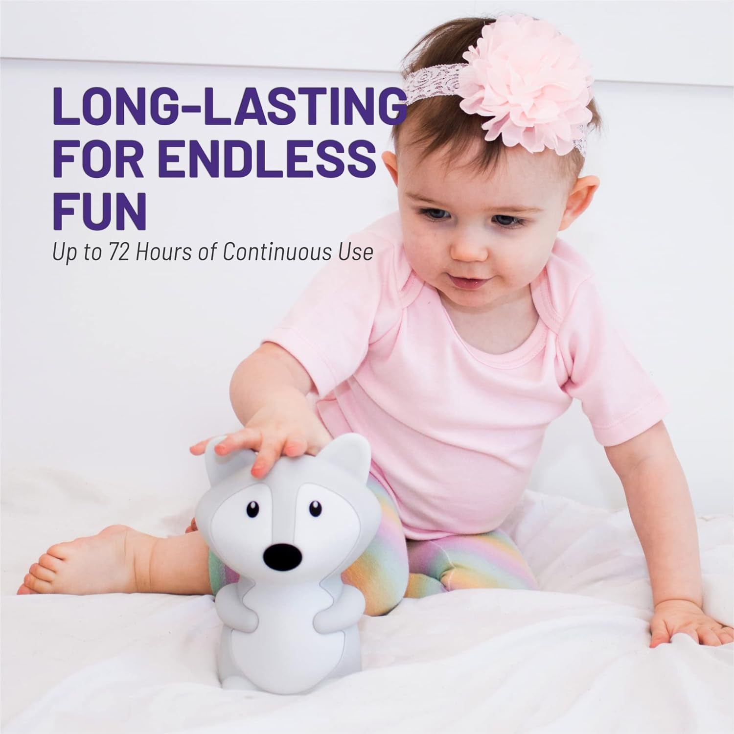 Remote Control Silicone Night Light for Kids - Fox Design with 9 Soft Colors & Sleep Timer - Rechargeable, Battery-Operated Lamp for Bedroom | Baby Nursery, Toddler, Girls, Boys