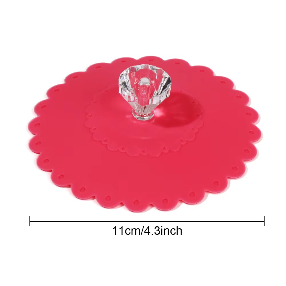 New Rainbow Color Silicone Sealed Cup Cover Heat Preservation Suction Lid Reusable Non-Toxic Anti-Dust Coffee Mug Accessory Tool