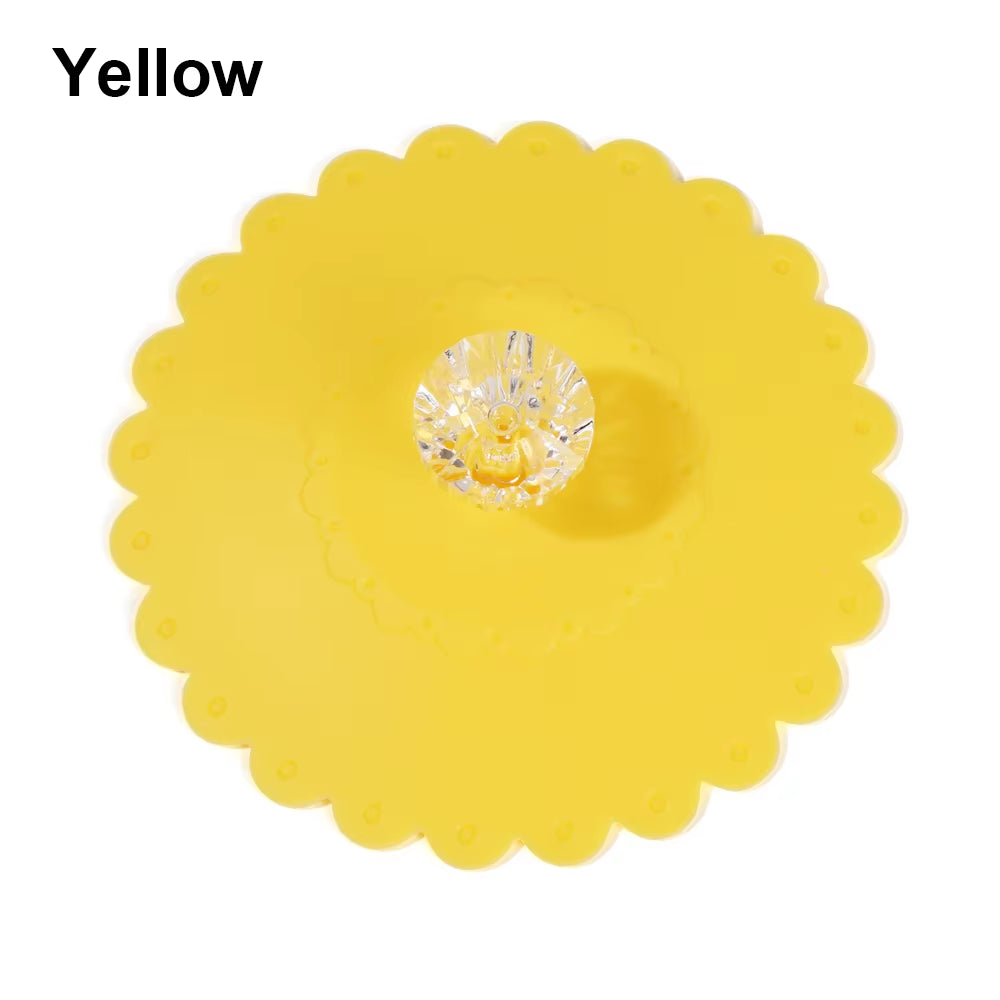 New Rainbow Color Silicone Sealed Cup Cover Heat Preservation Suction Lid Reusable Non-Toxic Anti-Dust Coffee Mug Accessory Tool
