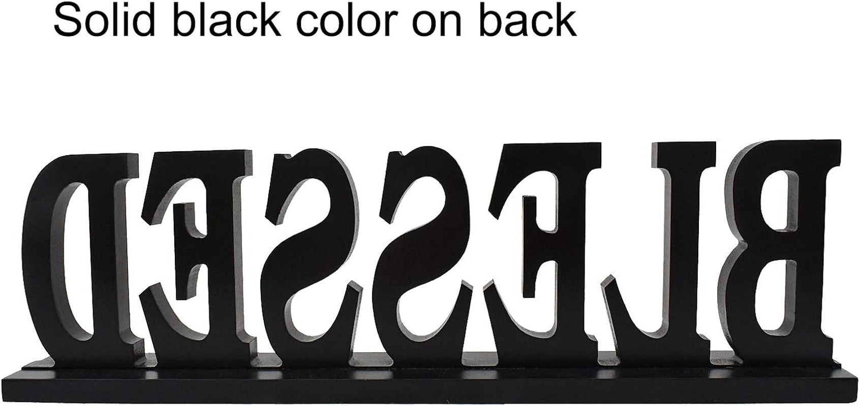 Wood Blessed Sign Indoor Home Decor Cutout Block Letter Farmhouse Table Centerpieces Wooden for Living Room Office Shelf Mantel Decor