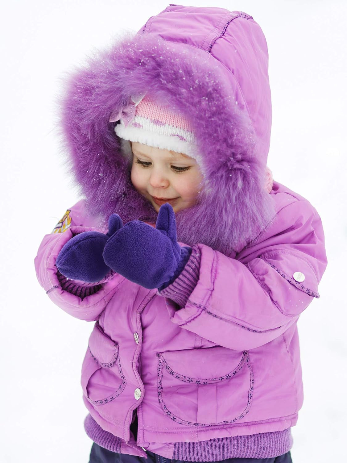 3 Pairs Baby and Toddler Fleece Mittens Kids Winter Warm Mittens for Boy Girl