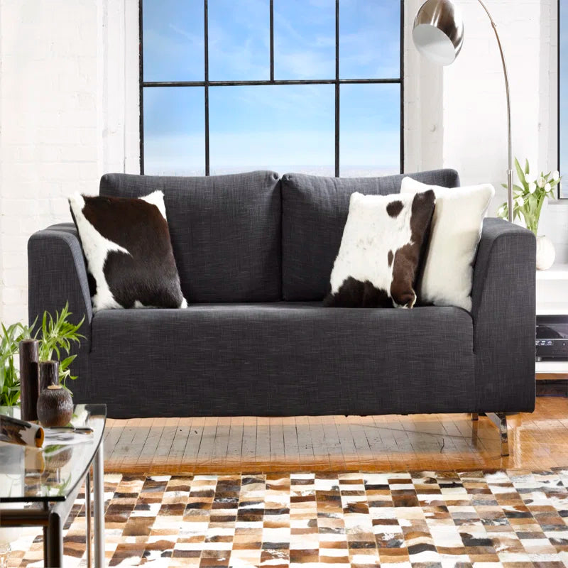 Set of Two 18" Cowhide Throw Pillows