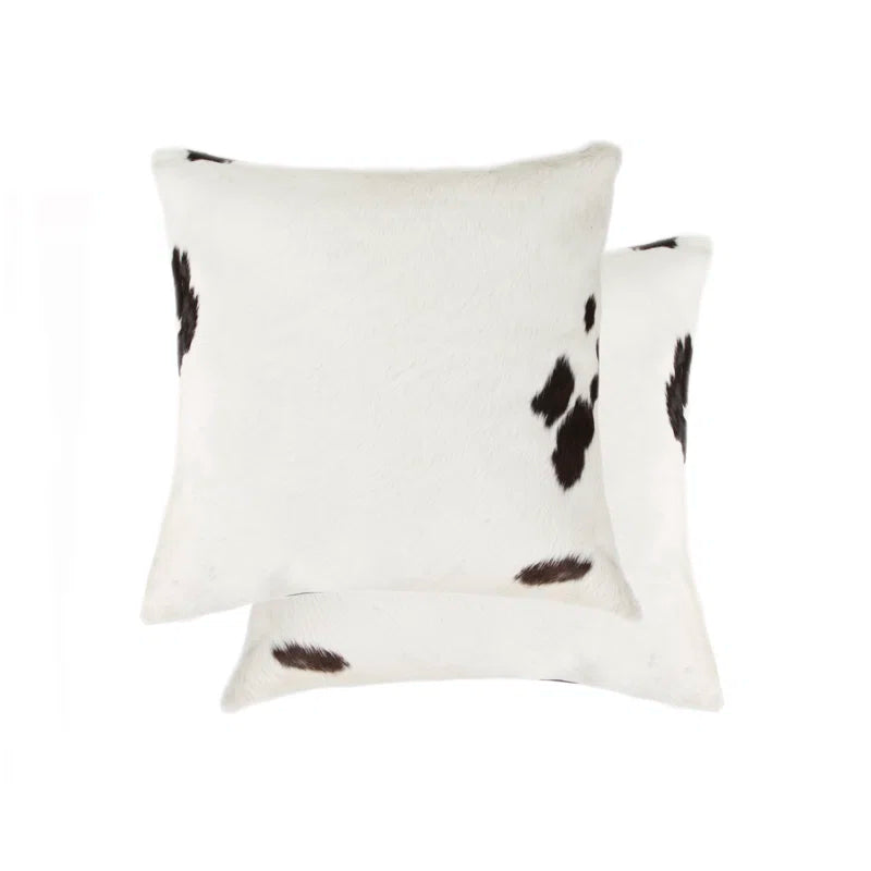 Set of Two 18" Cowhide Throw Pillows