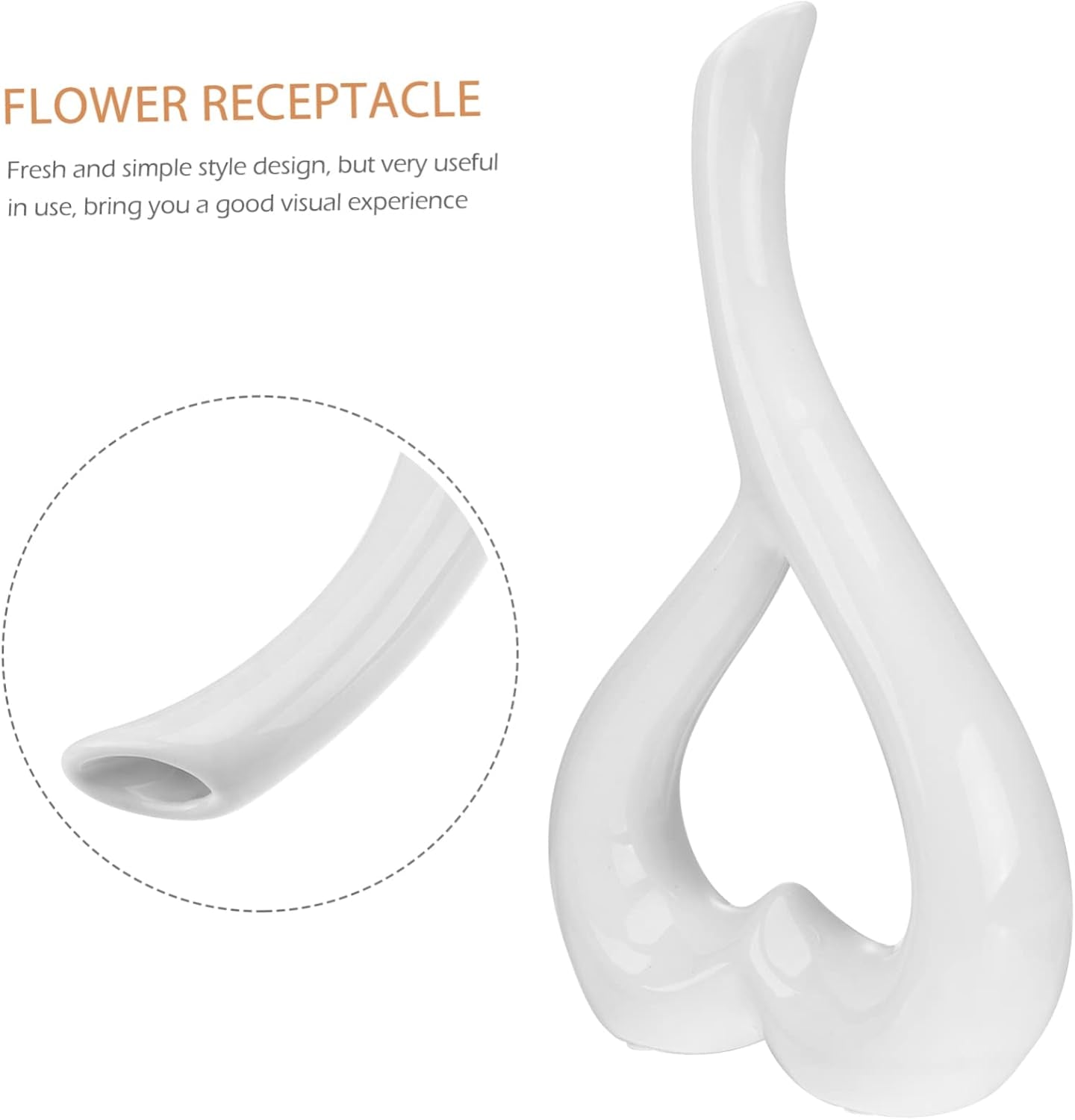 Ceramic Receptacle, Ceramic Vases Decorative Heart-Shaped Desktop Ornament Ceramic Adornment for Home Decor Living Room Bedroom
