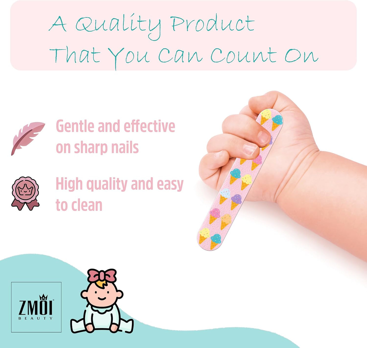 Baby Nail File - Colorful Mini Emery Board Gentle Care Nail Files Grooming Essentials Safe for Baby and Toddler