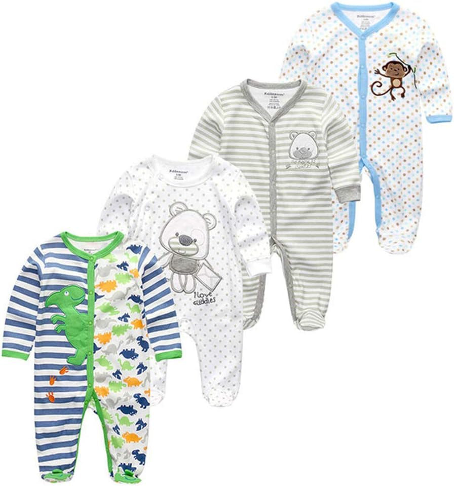 Baby and Toddler Boys'Snug Fit Footed One-Piece Romper Jumpsuit Cotton Cotton Footed Outfit