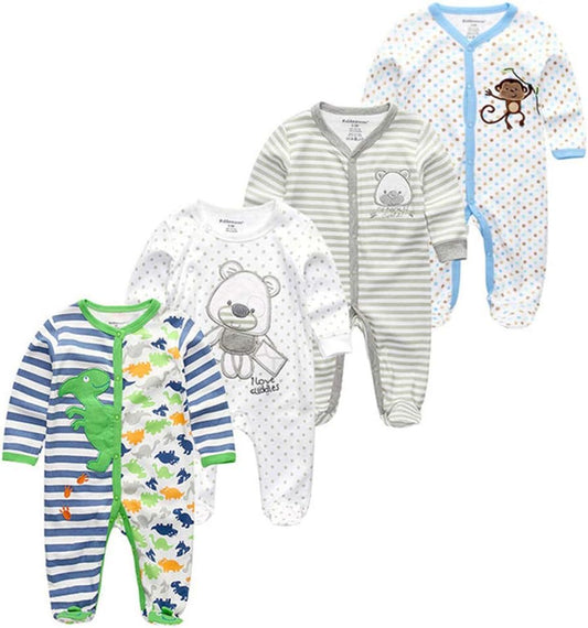 Baby and Toddler Boys'Snug Fit Footed One-Piece Romper Jumpsuit Cotton Cotton Footed Outfit
