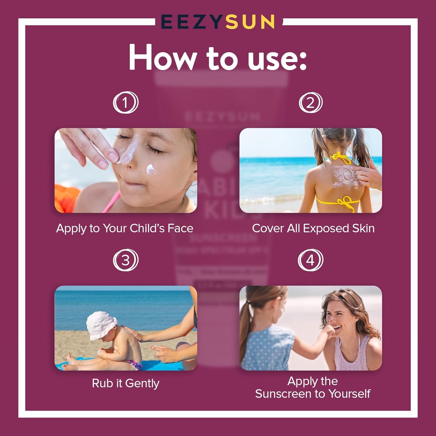 Babies & Kids SPF 50 Mineral Sunscreen | Dermatologically Tested for Sensitive Skin | Contains Aloe Vera | Sweat/Water Resistant | Cruelty-Free | Reef-Safe | Travel Size - 3.3 FL OZ