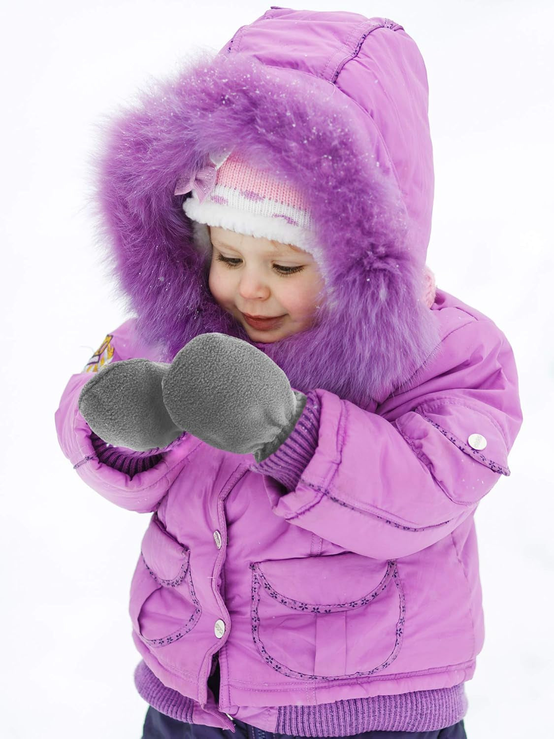 3 Pairs Baby and Toddler Winter Mittens Kids Fleece Warm Mittens for Baby Boy Girl