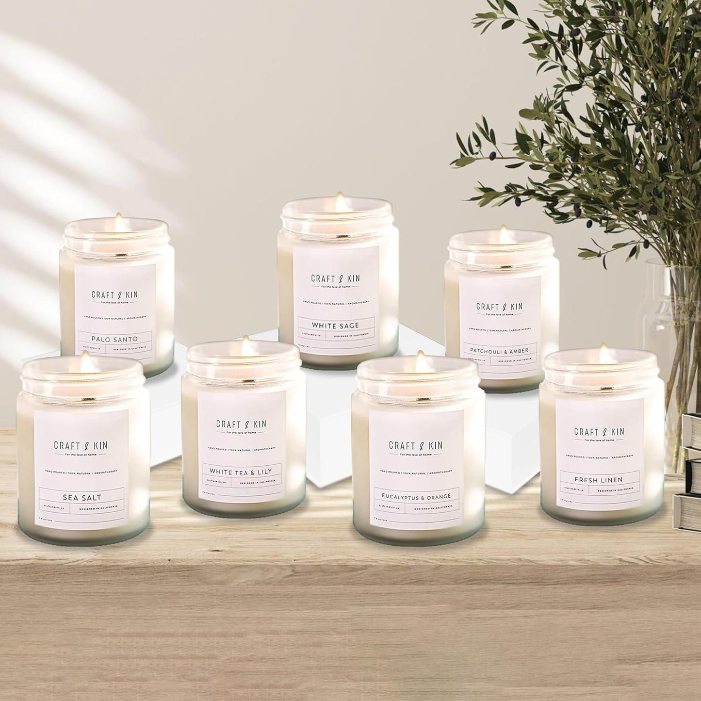Palo Santo Scented Candle | 8 Oz 45 Hour Long Lasting | Classic Soy Spring Scented Candles Wood Wick | Made with Natural Soy | Gifts for Men and Women