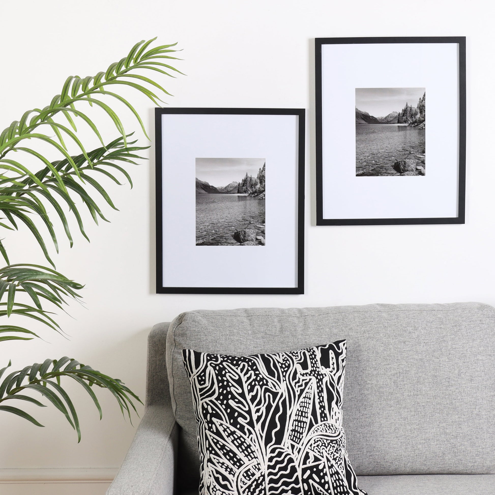 (2 Pack)  16"X20" Black 2 PC Frame Set, Matted for 8"X10" Pictures