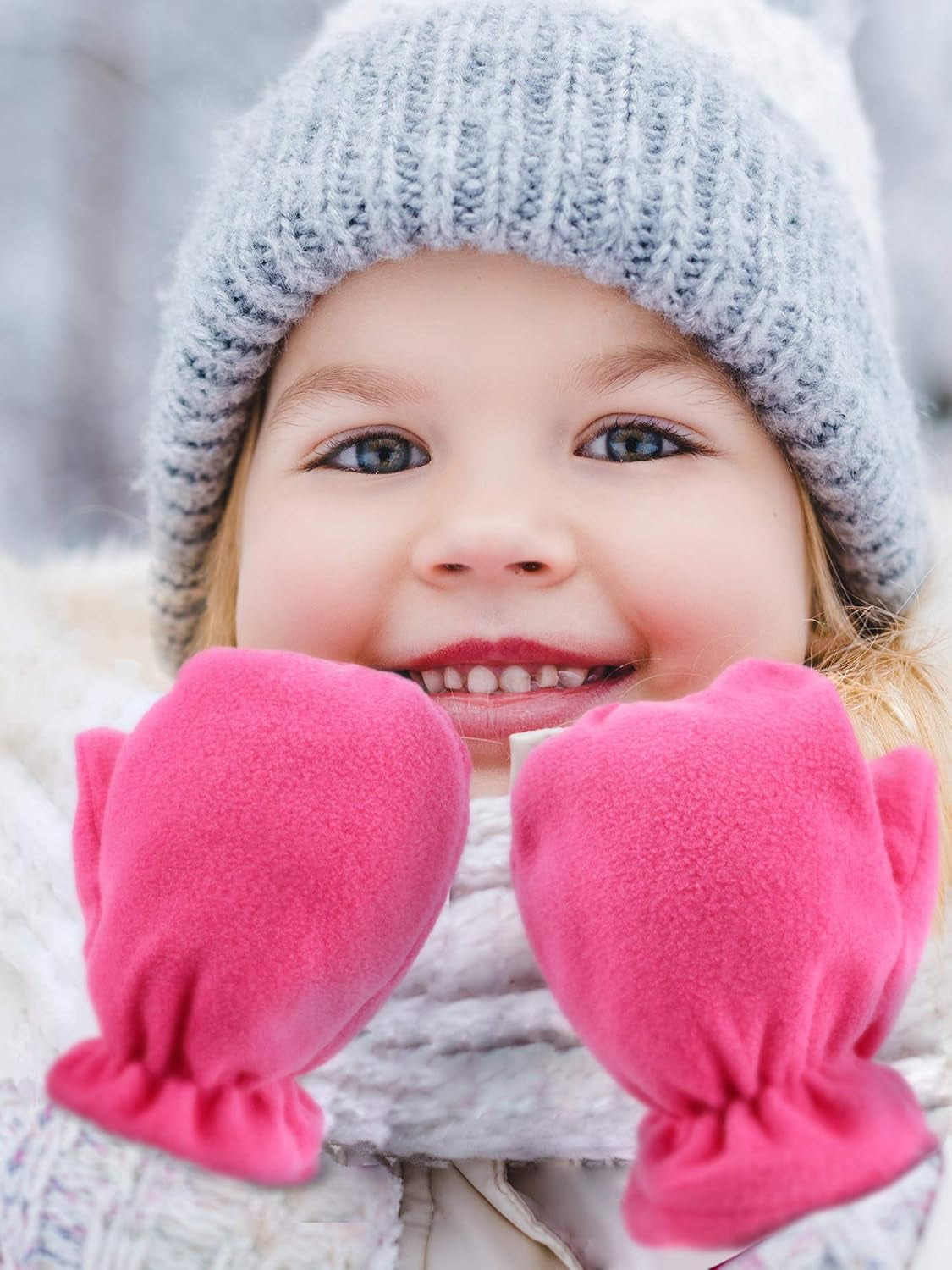 3 Pairs Baby and Toddler Fleece Mittens Kids Winter Warm Mittens for Boy Girl