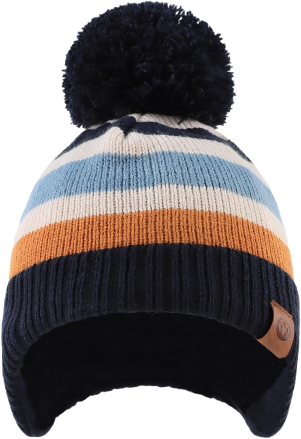 Knitted Baby Hat Scarf Set Winter Warm Boys Girls Beanie Fleece Lining Toddler Kids Hats with Pompom