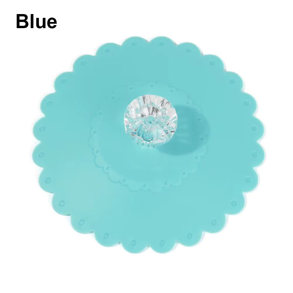 New Rainbow Color Silicone Sealed Cup Cover Heat Preservation Suction Lid Reusable Non-Toxic Anti-Dust Coffee Mug Accessory Tool